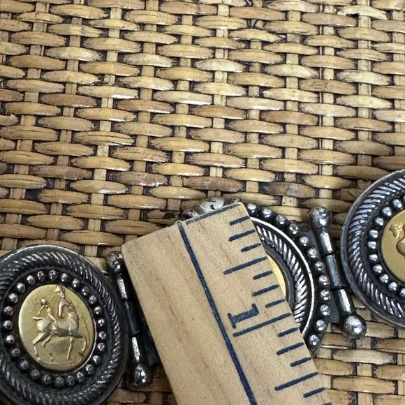 VTG 90 Brighton Museum Collection Brown Roman Coins Pegasus Brown Leather Belt - Picture 7 of 10